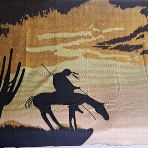 New End of the Trail Fleece Throw Gift Blanket Southwest Cowboy SOFT Western NIP